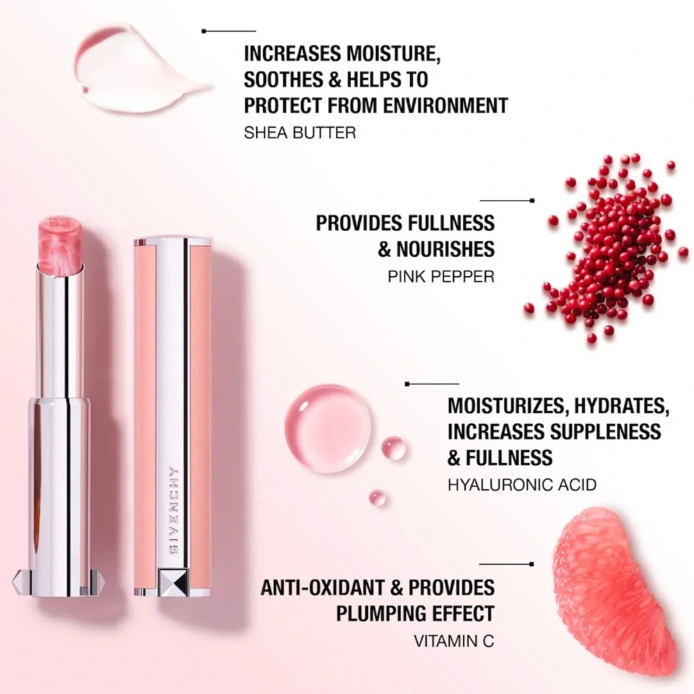 🌸 Givenchy Rose Perfecto Lip Balm Travel Size - 001 Pink Irresistible